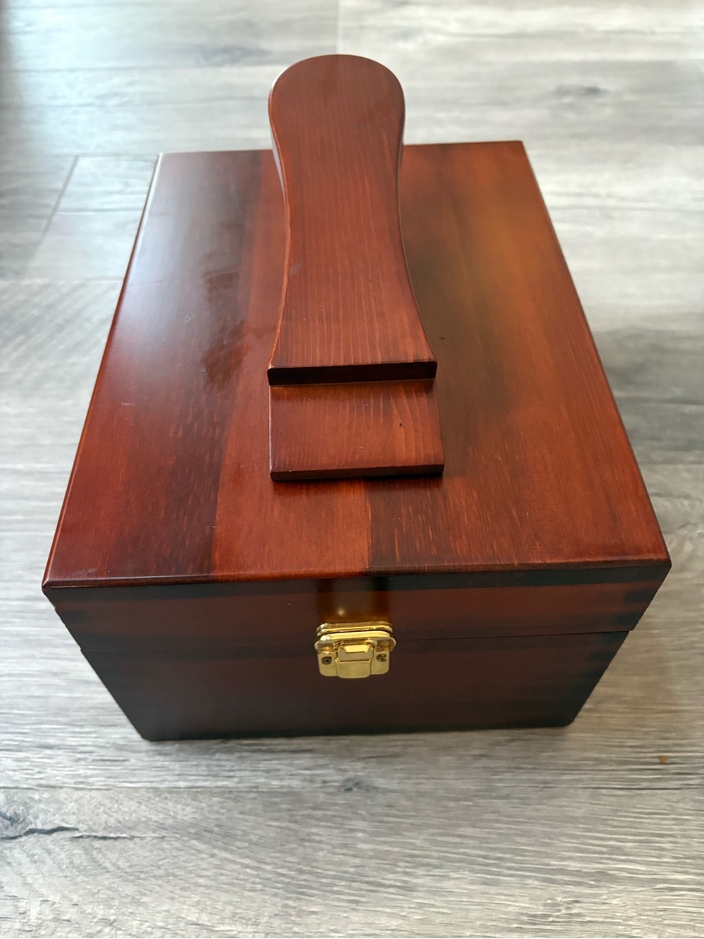 Vintage Wooden Men’s shoe shine Storage Box - Brown mahogany